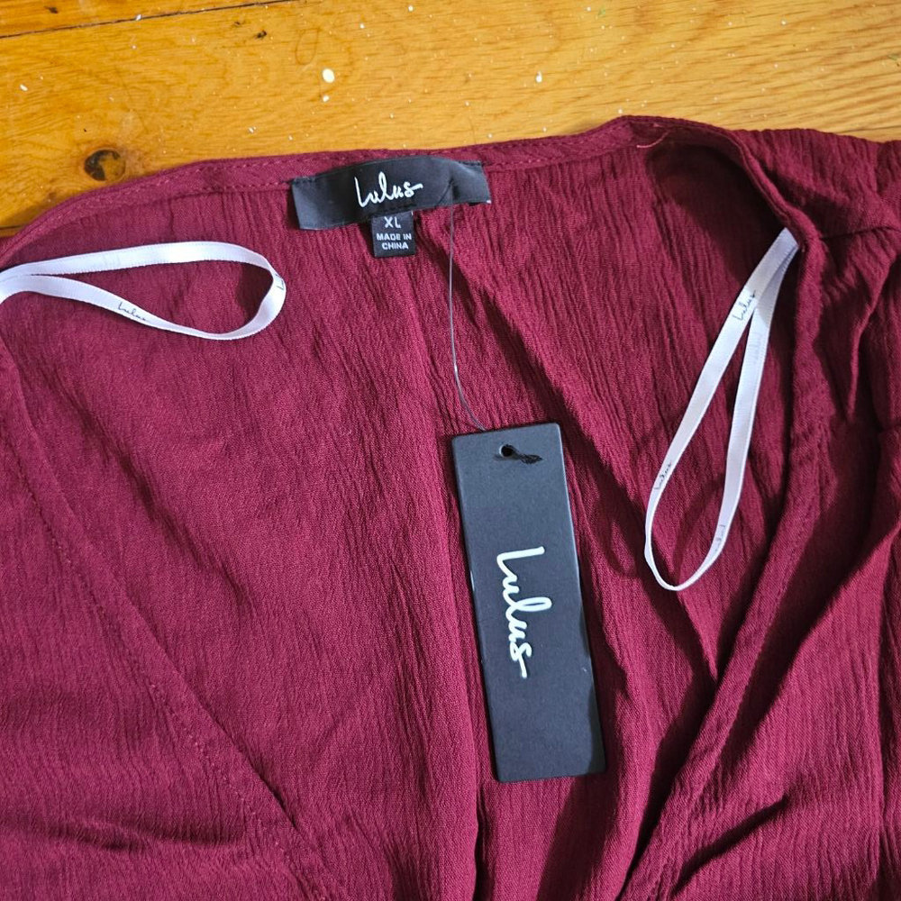 Lulus Heart of Marigold Burgundy Maxi Wrap Dress Extra Large - Picture 6 of 7